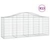 vidaXL buede gabionkurve 13 stk. 200x50x80/100 cm galvaniseret jern