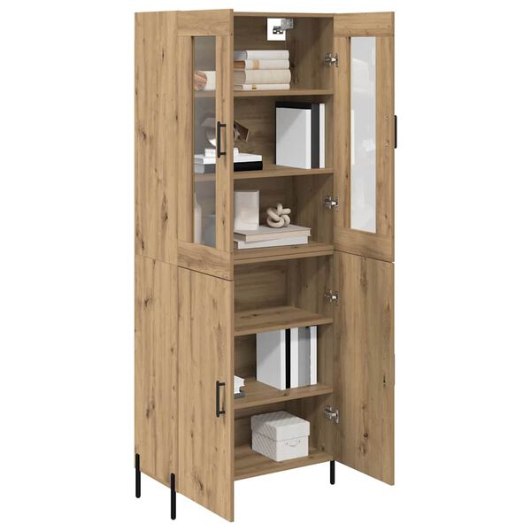 vidaXL Highboard Artisan Egetr&aelig; 69,5 x 34 x 180 cm Konstrueret tr&aelig;