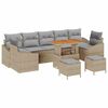 vidaXL Havesofa S&aelig;t 10 stk. 9-Antal s&aelig;der Beige Poly rattan