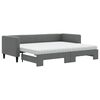 vidaXL daybed med udtr&aelig;k og madras 80x200 cm stof m&oslash;rkegr&aring;