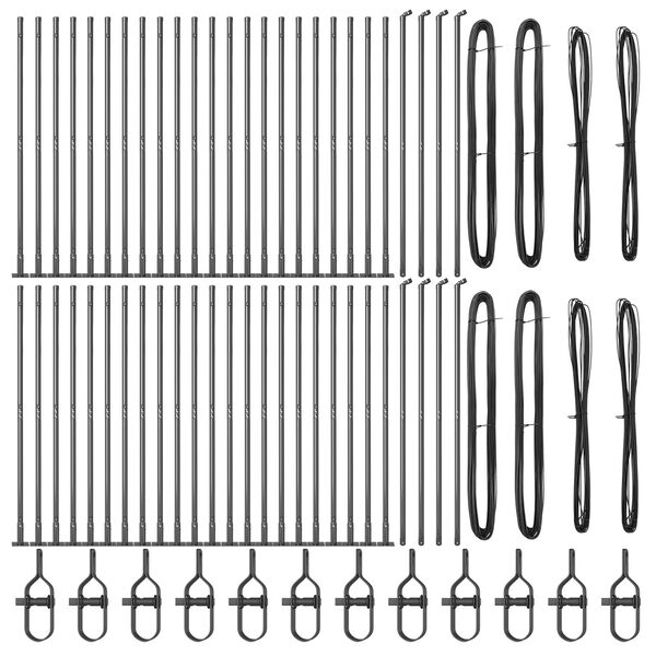 vidaXL Hegnspæl Andet 52 pcs Grå 3,2 x 3,2 x 78,5 cm Stål