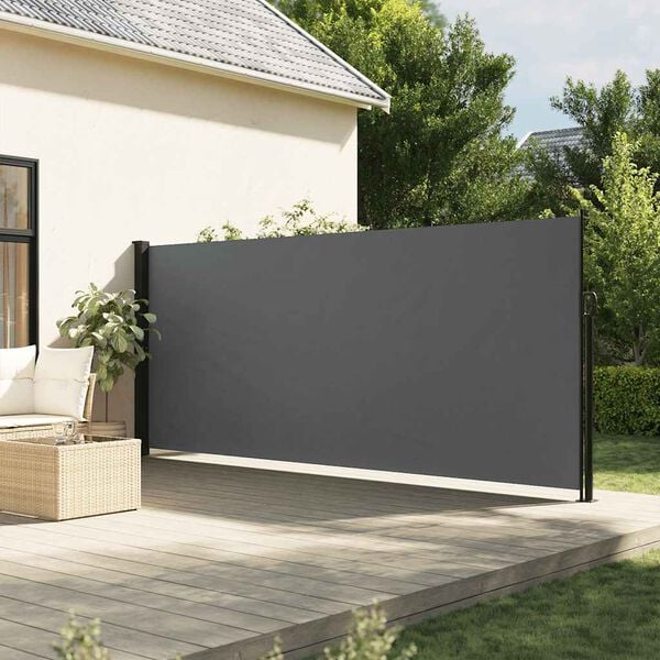 vidaXL sammenrullelig sidemarkise 180x600 cm antracitgrå