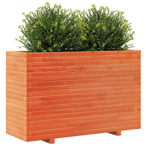 vidaXL plantekasse 110x40x72,5 cm massivt fyrretr&aelig; gyldenbrun
