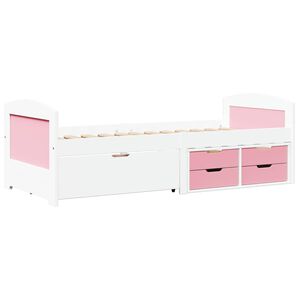 vidaXL daybed med 5 skuffer uden madras IRUN hvid og lyser&oslash;d 90x200 cm