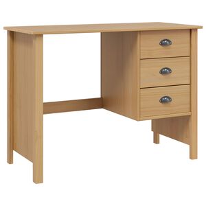 vidaXL Skrivebord med Skuffer HILL Honningbrun 100 x 45 x 74 cm