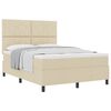 vidaXL Box spring seng med madras Creme 160 x 200 cm Stof