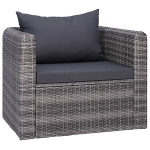 vidaXL havestol med hynde og pude polyrattan gr&aring;