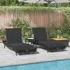 vidaXL Solstol 3 pcs Sort 197 x 70 x 82 cm polyrattan