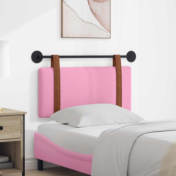 vidaXL H&aelig;ngende Hovedgavl V&aelig;gmonteret Lyser&oslash;d 90 x 55 x 5 cm Antik PU