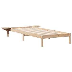 vidaXL Sengestel med sideborde Naturfarvet 100 x 210 cm