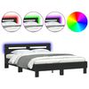 vidaXL sengeramme med LED uden madras 150x200 cm sort