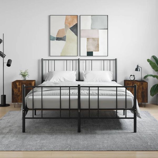 vidaXL sengeborde 2 stk. 40x40x50 cm konstrueret tr&aelig; r&oslash;get egetr&aelig;