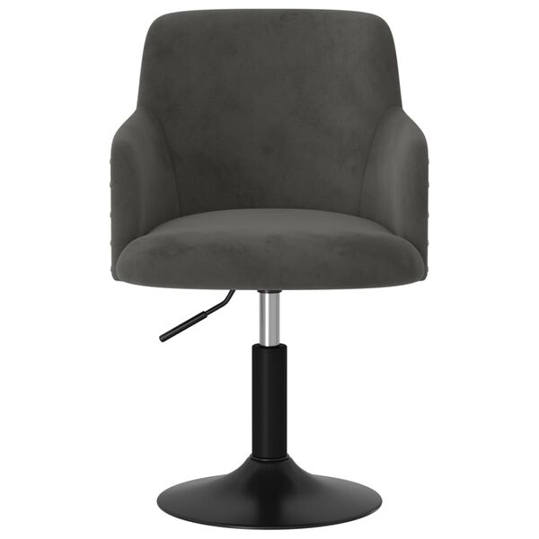 vidaXL drejelig spisebordsstol fl&oslash;jl m&oslash;rkegr&aring;