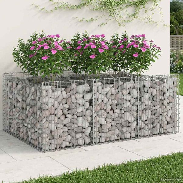 vidaXL Gabion h&oslash;jbed S&oslash;lv 150 x 100 x 60 cm Galvaniseret st&aring;l