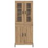 vidaXL Highboard Artisan Egetr&aelig; 69,5 x 34 x 180 cm Konstrueret tr&aelig;