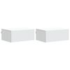 vidaXL V&aelig;gh&aelig;ngt Natbord 2 pcs Hvid 49 x 34,5 x 20 cm Konstrueret tr&aelig;