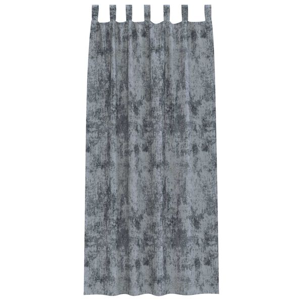 vidaXL Velour Gardiner med gardiner 2 pcs Sølvgrå 245 x 140 cm Fløjl