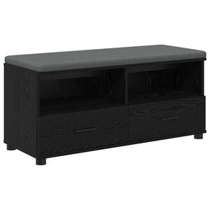 vidaXL Hallb&aelig;nk Sort Eg 100 x 38 x 46 cm Kunstigt tr&aelig; og stof