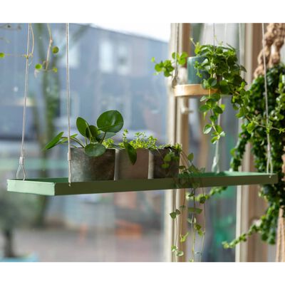 Esschert Design hængende plantebakke str. L rektangulær grøn