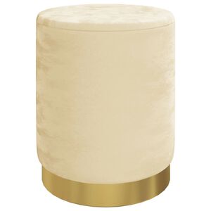 vidaXL rund puf fløjl 31 x 37 cm abrikosfarvet