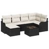 vidaXL Havesofa S&aelig;t med pude 7 pcs Sort og hvid Poly rattan