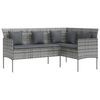 vidaXL L-formet sofa med hynder polyrattan gr&aring;