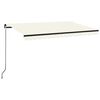 vidaXL markise 450x350 cm manuel betjening cremefarvet