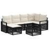 vidaXL Havesofa S&aelig;t 7 stk. Sort polyrattan