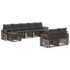 vidaXL Havesofa S&aelig;t 9 stk. Gr&aring; og M&oslash;rkegr&aring; polyrattan