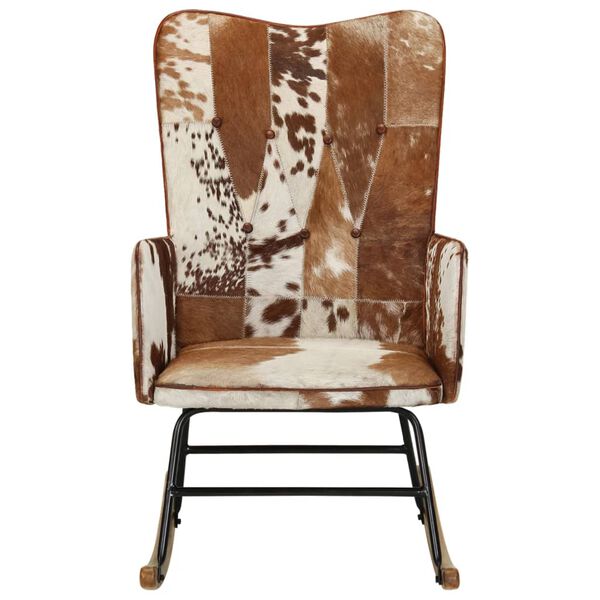 vidaXL gyngestol &aelig;gte l&aelig;der brun