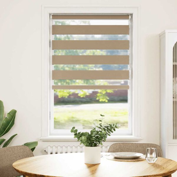 vidaXL zebragardin sandbrun 85x150 cm stofbredde 80,9 cm polyester