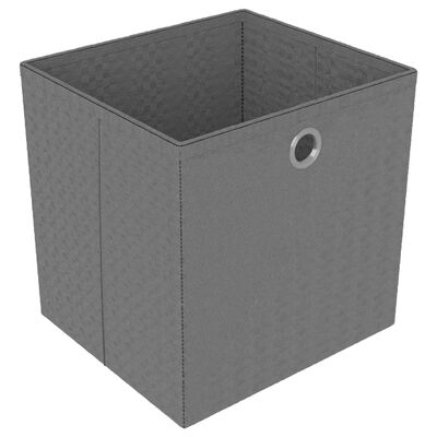 vidaXL reol med 4 rum og kasser 69x30x72,5 cm stof sort
