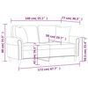 vidaXL 2-personers sofa med pyntepuder 140 cm velour cremefarvet
