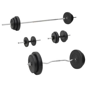 vidaXL v&aelig;gtstang og h&aring;ndv&aelig;gt med skiver 90 kg