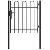 vidaXL Hegnport BOXTEL 103 x 150 cm Pulverlakeret st&aring;l Gr&aring; L&aring;ses