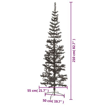 vidaXL smalt juletræ 210 cm sort