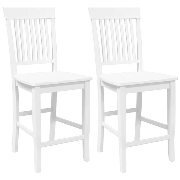 vidaXL barstole 2 stk. massivt gummitræ hvid