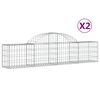 vidaXL buede gabionkurve 2 stk. 200x30x40/60 cm galvaniseret jern
