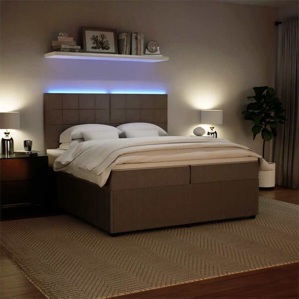 vidaXL kontinentalseng med madras 200x200 cm fl&oslash;jl lysegr&aring;