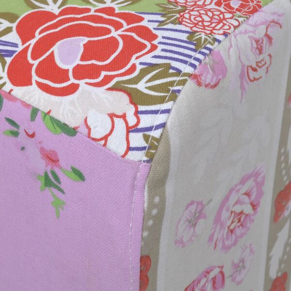 Patchwork fodskammel i blomsterdesign