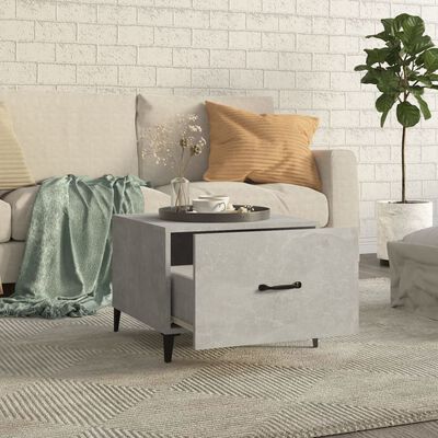 vidaXL sofabord med metalben 50x50x40 cm betongrå