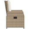 vidaXL havestole 2 stk. med l&aelig;nefunktion polyrattan beige