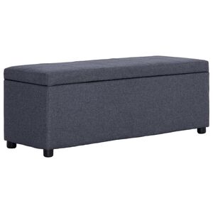 vidaXL b&aelig;nk med opbevaringsrum 116 cm polyester m&oslash;rkegr&aring;