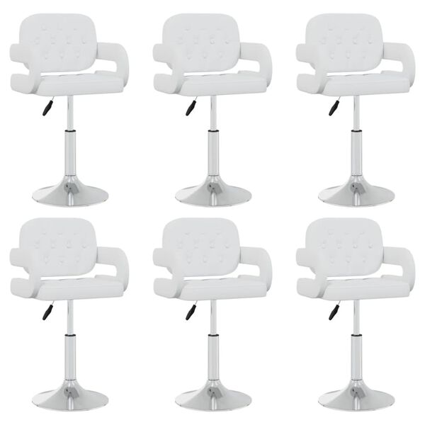 vidaXL drejelige spisebordsstole 6 stk. kunstlæder hvid