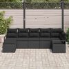 vidaXL Sofa S&aelig;t med pude 7 pcs Sort polyrattan