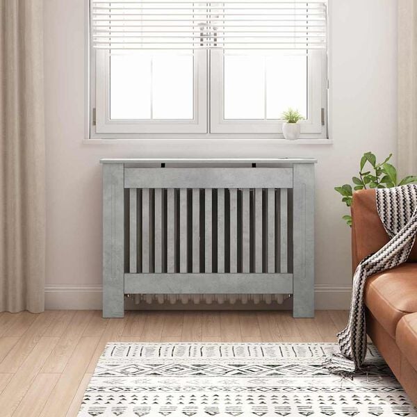 vidaXL Radiatorcover Beton Gr&aring; 112 x 19 x 81,5 cm Konstrueret tr&aelig;