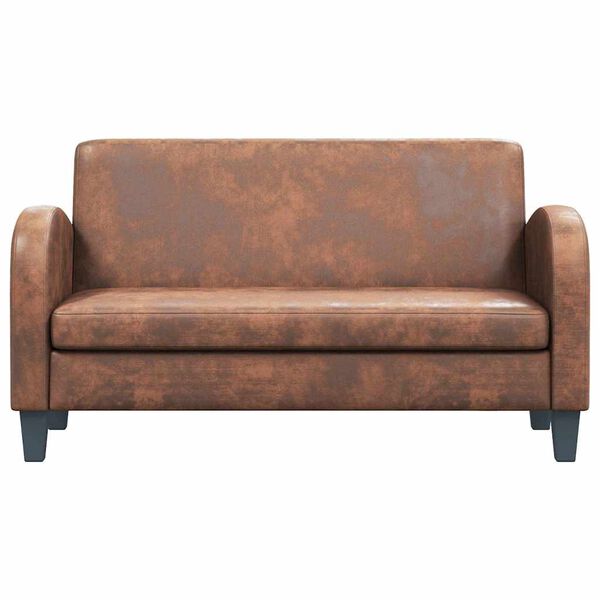 vidaXL 2-personers sofa kunstigt ruskind brun