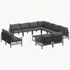 vidaXL Havesofa S&aelig;t 12 stk. Sort St&aring;l