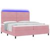vidaXL LED Box Spring Bed med madras Lyser&oslash;d 200 x 200 cm Stof