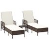 vidaXL Solstol 3 stk. polyrattan Brun og Creme Hvid